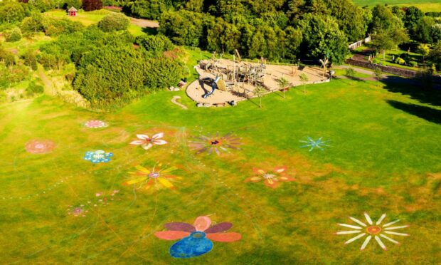 The mural beside the Peter Pan playpark on Kirrie Hill.