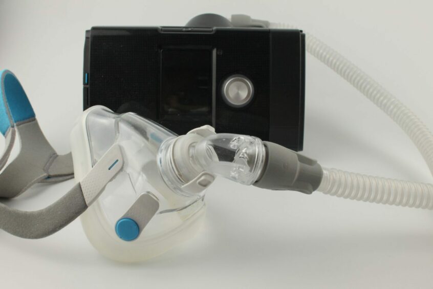 a CPAP machine and mask