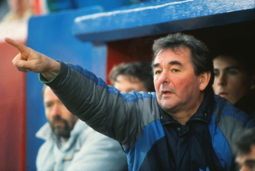 Brian Clough on the touchline in 1987.