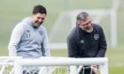 Fox, left, and Levein at Hearts in 2019