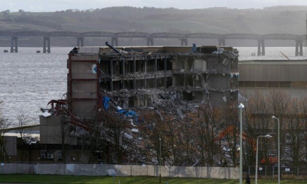 The demolition project is under way at the waterfront venue.