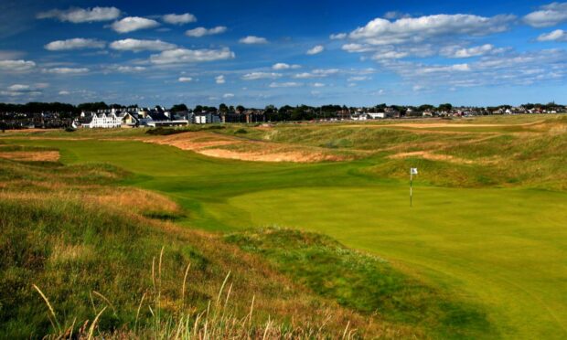 The second hole at Carnoustie which is among the treasure trove of images in Donald Ford's book.
