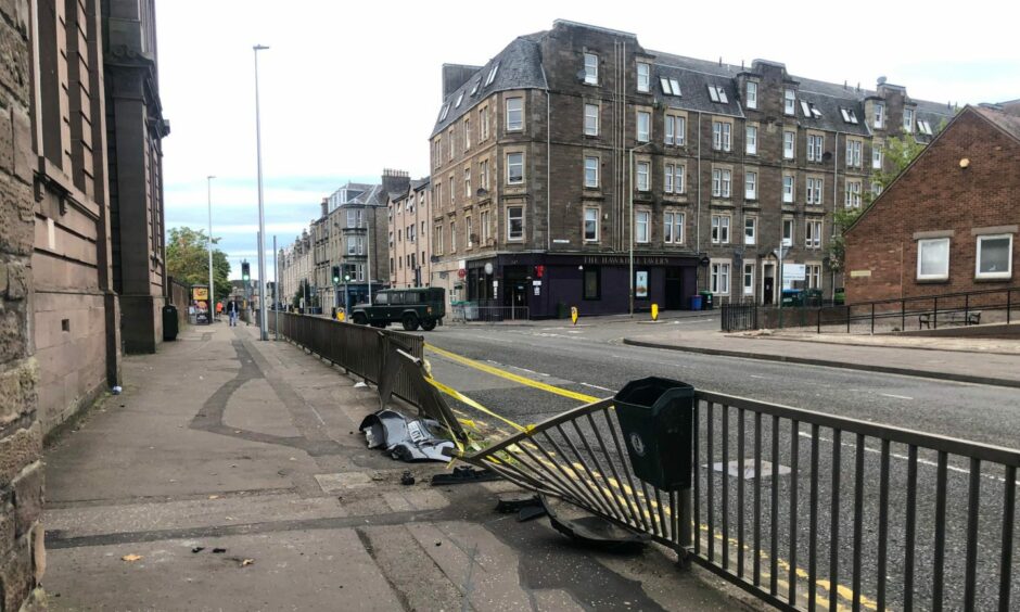 The collision happened outside Blackness Primary, Dundee