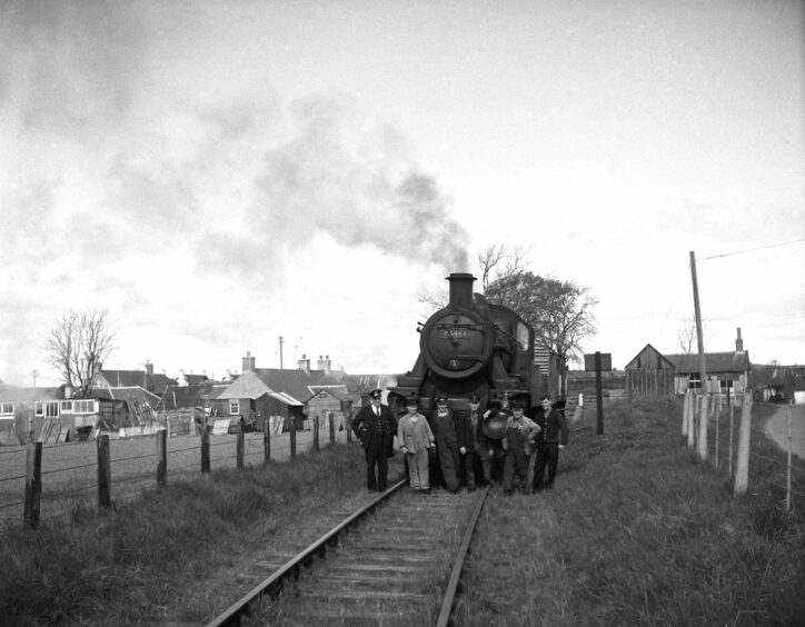 The last train to run on the Carmyllie railway in the 1960s.