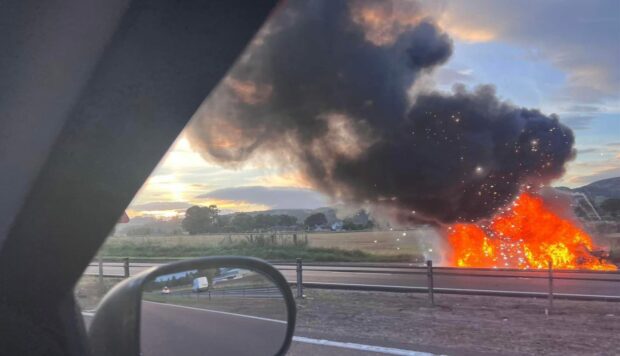 The vehicle well alight on the A90. (Image: David Scobie).