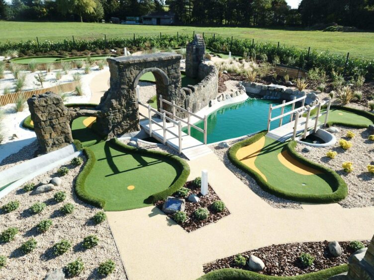 Some of the holes at the St Andrews themed adventure golf course. 