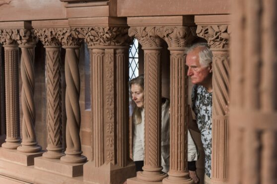Marilyn Sinclair and Paul Forrest from Forfar at Arbroath's Mortuary Chapel. Pic: Alan Richardson.