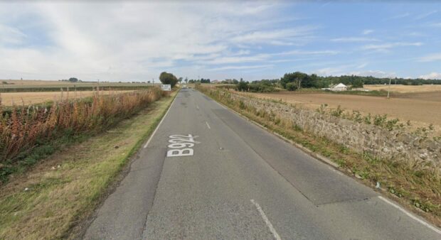 A stretch of the B922 near Kinglassie has been closed. Image: Google.