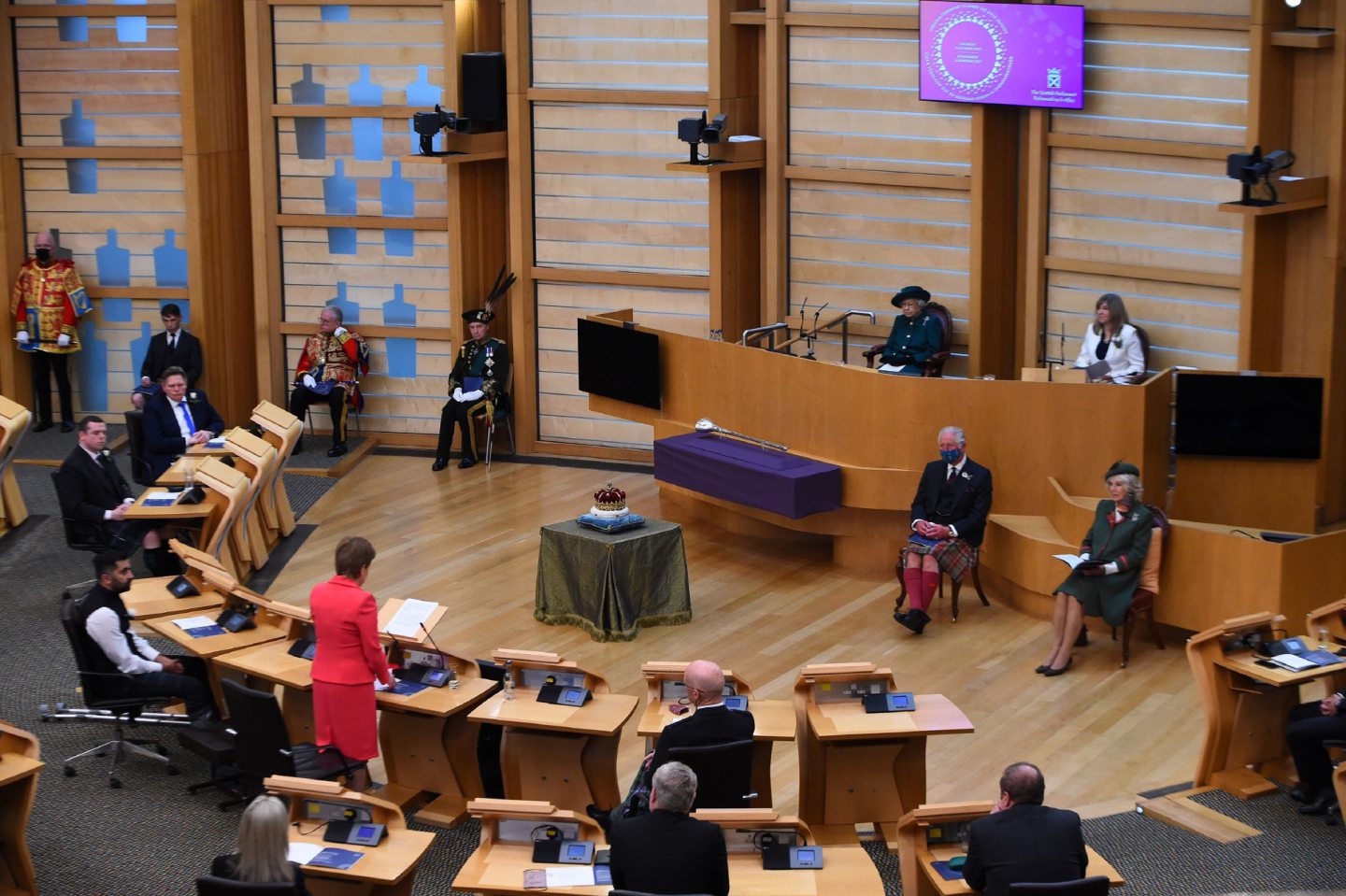 Queen Elizabeth was joined by Prince Charles and Camilla on the opening of Scottish Parliament in October 2021.