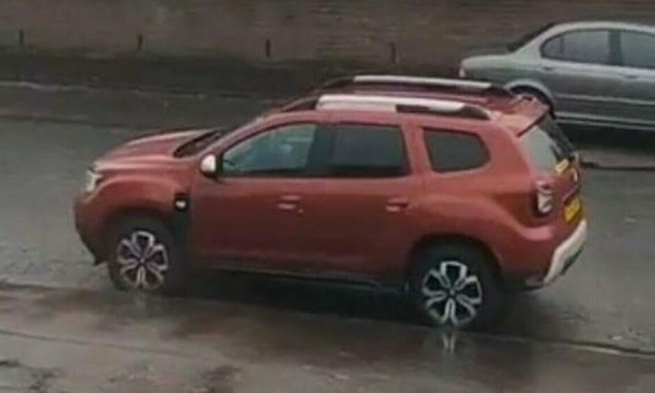 The Dacia Duster that was stolen from Charleston Drive, Dundee. .