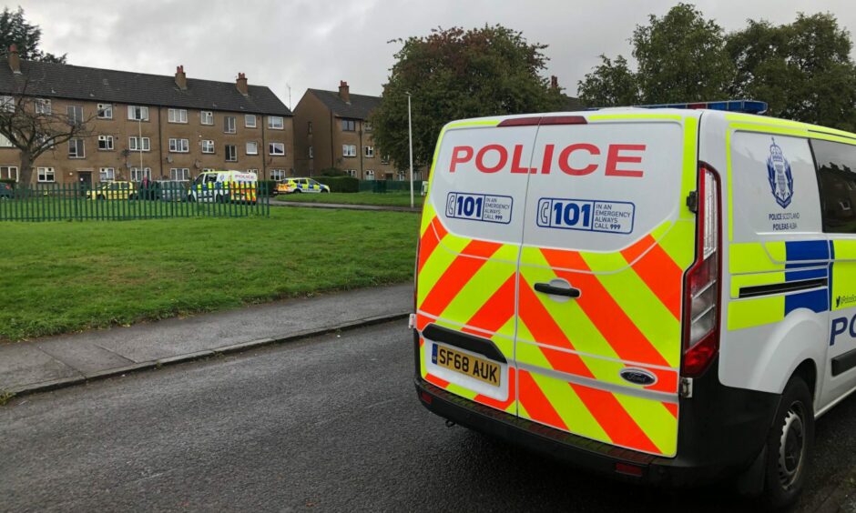 A police van on Cullen Place.