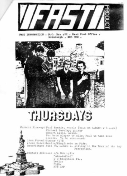 Fast Product promotional material for the Thursdays in 1979.