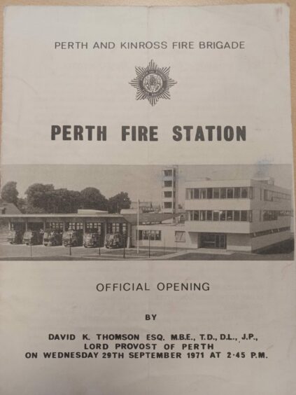 Programme marking opening of Perth Fire Station in September 1971