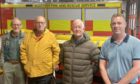 Retired fighters Alan Ramsay, Tam Sutherland and Gus McCabe with serving firefighter Struan Drummond. Picture by Michael Alexander