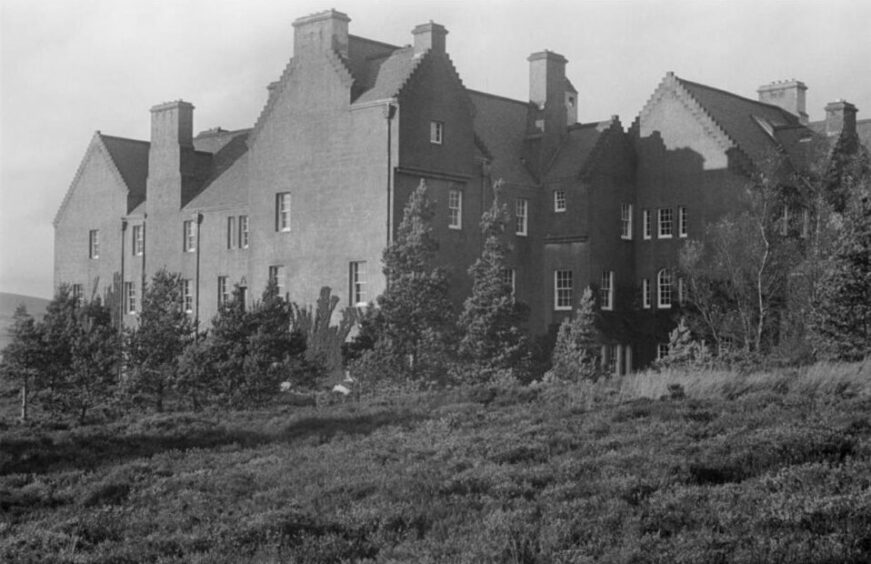 black and white photo shows Fornethy House residential school in Angus.