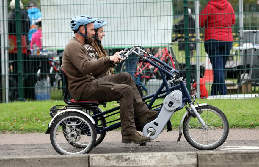 Tandem cycle at Montrose roadshow