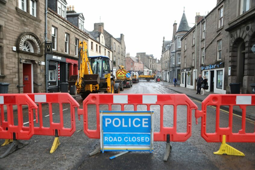 Forfar town centre flooding