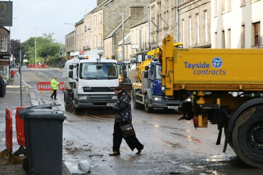 Forfar floods clean-up