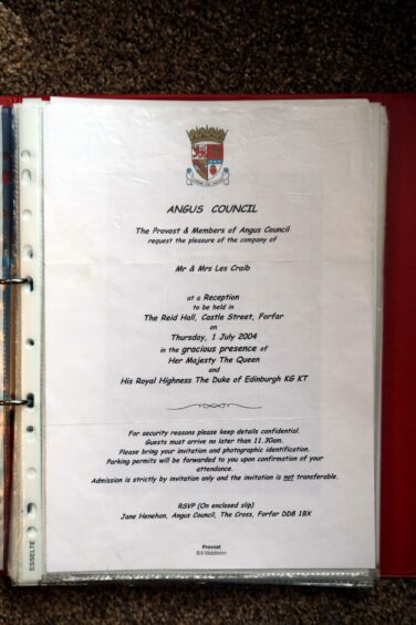 The couple's invite to the Royal Forfar lunch in July 2004