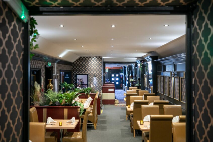 The stylish Raj Mahal restaurant in Monifieth.