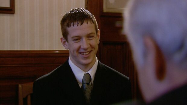 Charlie Adam when he signed professional forms for Rangers.