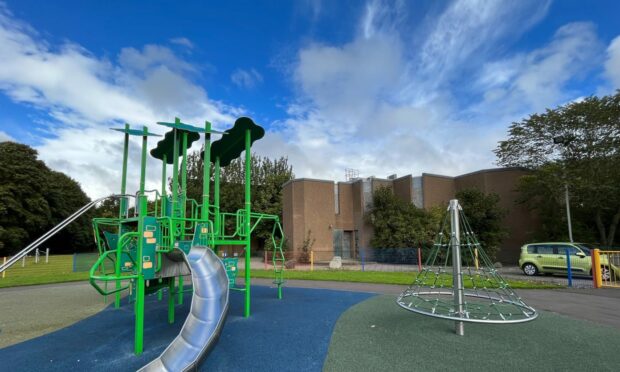 The popular playpark beside Forfar's Lochside leisure centre will be closed during the five-month project. Picture: Graham Brown/DCT Media.