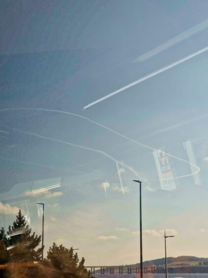 Contrails from military jets Dundee