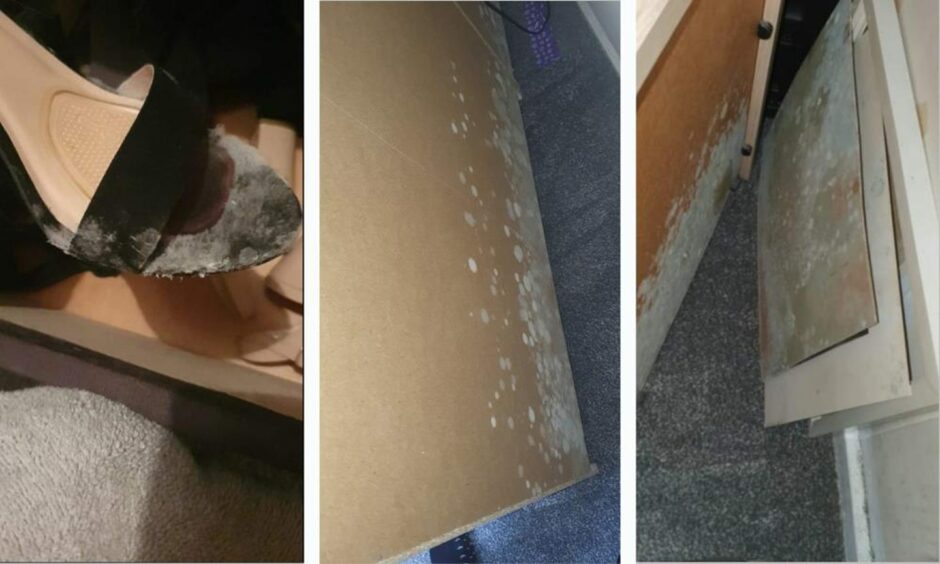 Items in Samantha's home covered in mould.