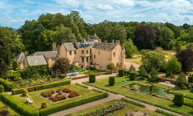 Myres Castle and its stunning walled garden.