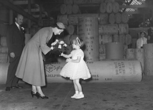 The Queen proved to be extremely popular at Camperdown Works in 1955.