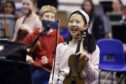 Happy child in an orchestra in Scotland.