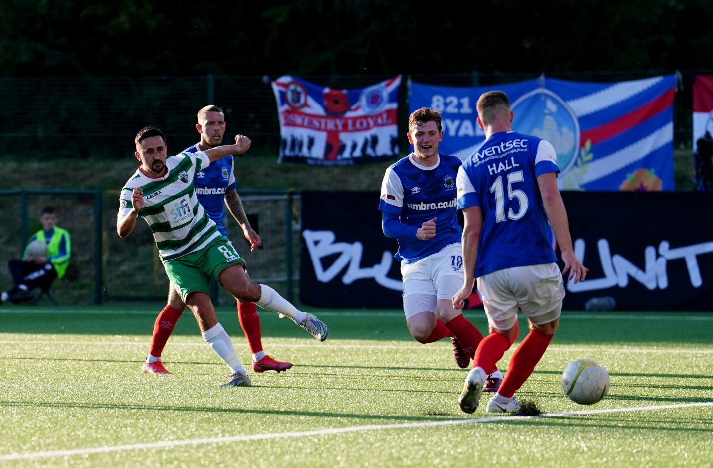 The New Saints' Ryan Brobbel scores against Linfield in their Champions League first qualifying round match in July.