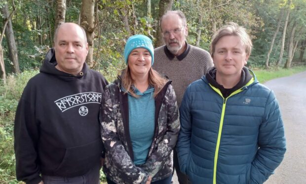 Campaigners Adam Lloyd, Laura Young, Paul Mayhead and Jason Young at East Haugh.