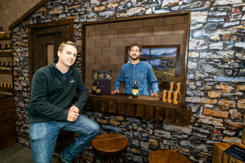 Bill, left, and Jamie at the launch of Feragaia distillery.