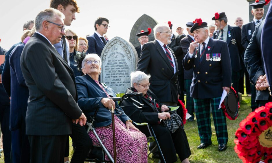 Robert Easson's family gather at the Fife soldier's grave