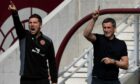 Fox, left, and Jack Ross during a 4-1 reverse at Tynecastle. Image: SNS