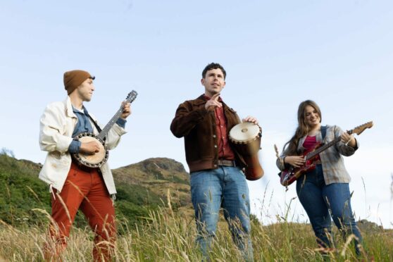 Storytelling troupe performing at the 2022 Scottish International Storytelling Festival