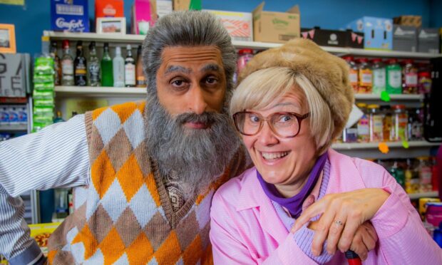 Sanjeev Kohli (Navid) and Jane McCarry (Isa) from Still Game.