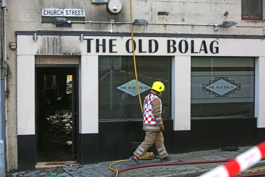 The aftermath of the 2017 blaze at The Old Bolag in Brechin