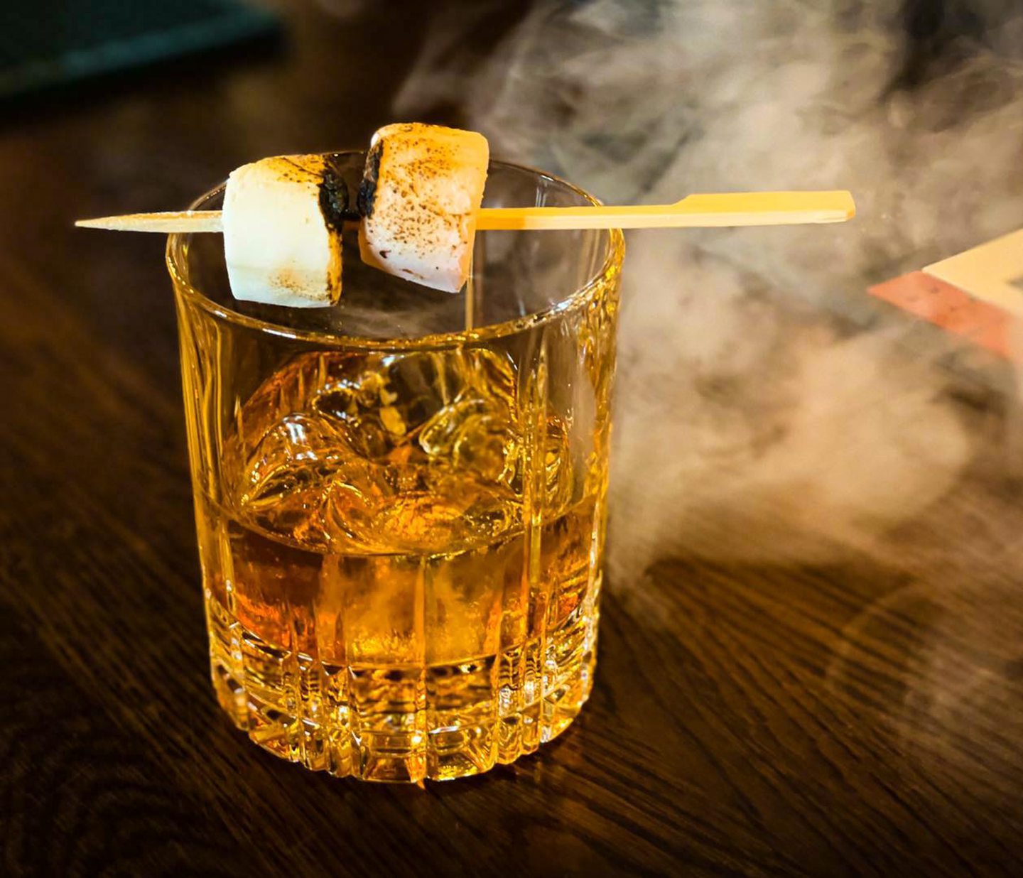 A Campfire Old Fashioned cocktail in Dundee.