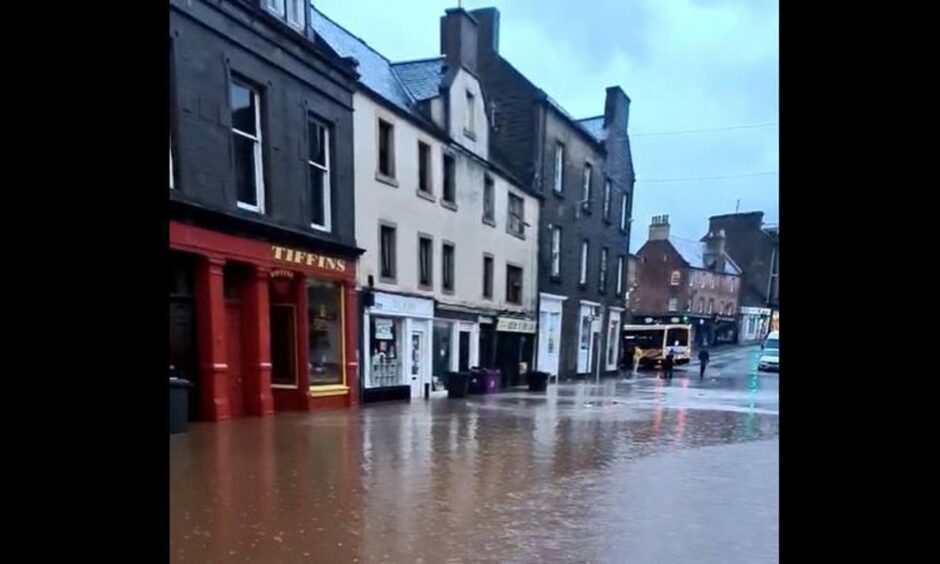 Forfar town centre flooding