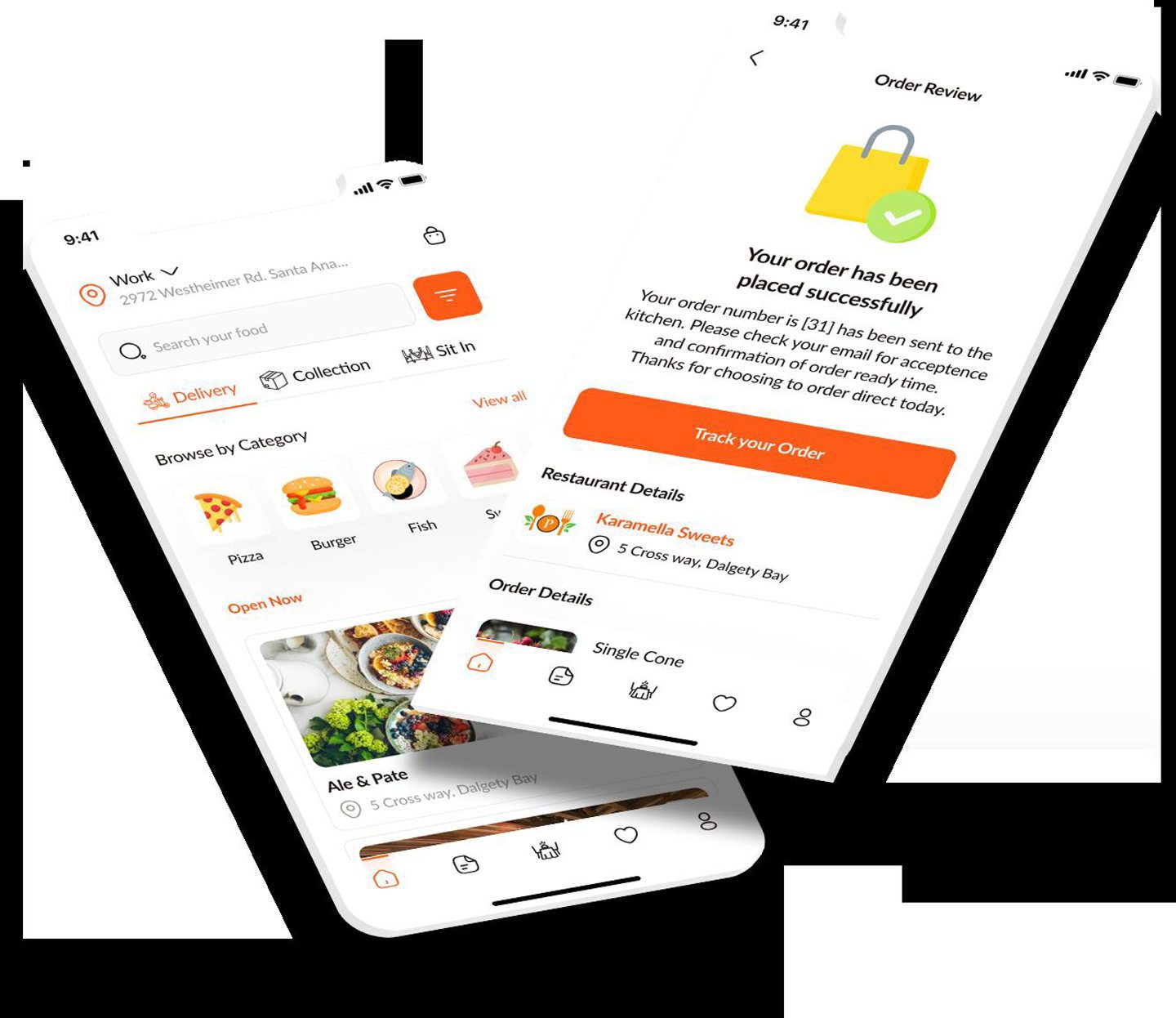 Ordering can happen through What The Fork app or individual business apps.