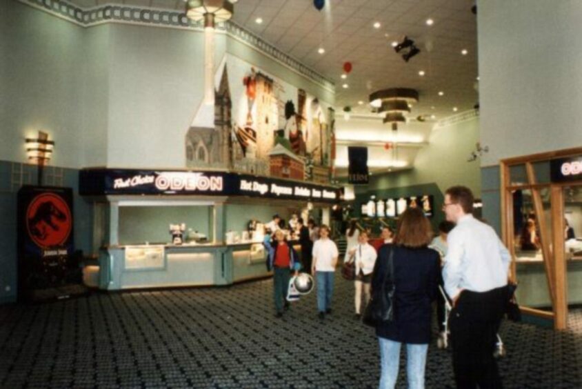 Inside the cinema in the 1990s.
