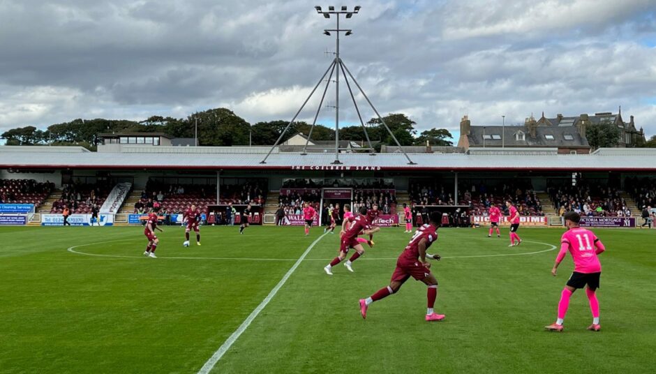 The action gets under way at Gayfield between Arbroath and East Fife.