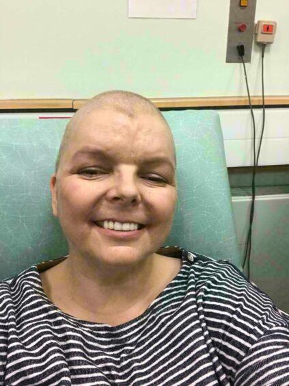 Jen Hardy during chemotherapy.