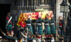 The coffin carrying Queen Elizabeth II is carried into St Giles' Cathedral. Mhairi Edwards/DC Thomson