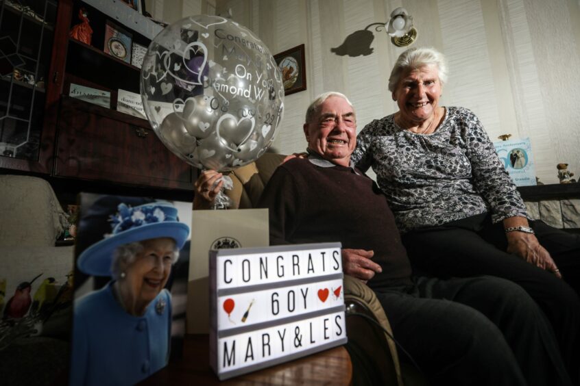 Les and Mary Craib who celebrated their diamond wedding anniversary