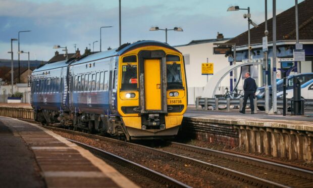 A train at Montrose station.