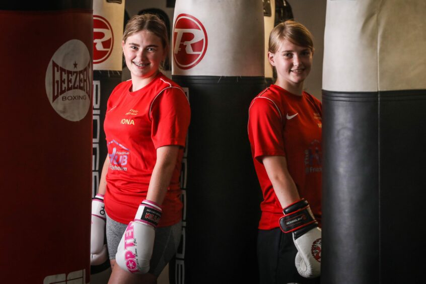 Angus kickboxing twins Iona and Amber