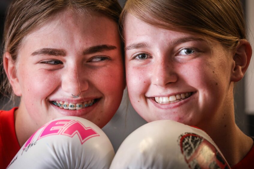 Kickboxing twins Iona and Amber Thomson from Angus 